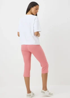 Pink Bengaline Cropped Leggings