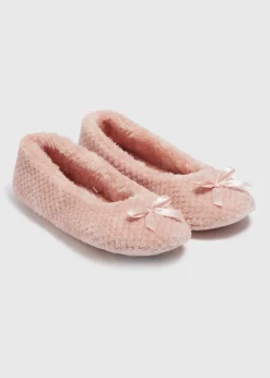 Pink Bow Slipper Socks