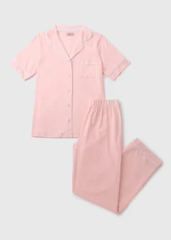 Pink Button Up Cotton Pyjama Set