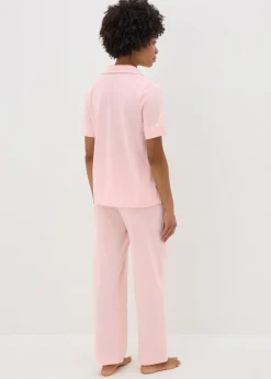 Pink Button Up Cotton Pyjama Set