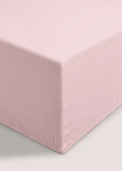 Pink Cotton Deep Fitted Bed Sheet (180 Thread Count)