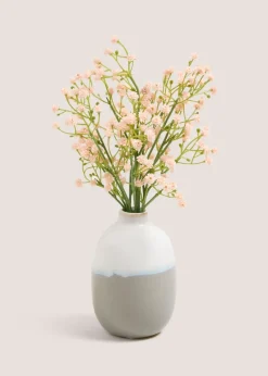 Pink Faux Flowers In Grey Reac Pot
