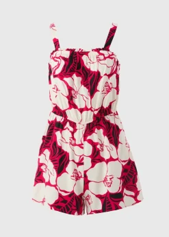 Pink Floral Playsuit