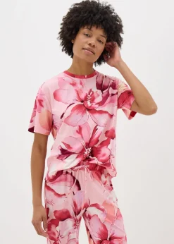 Pink Floral Soft Touch Pyjama T-Shirt