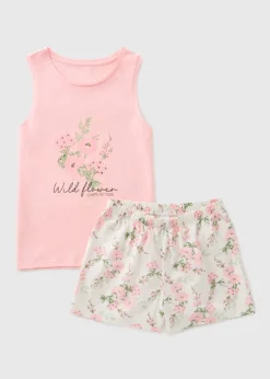 Pink Floral Vest & Shorts Pyjama Set