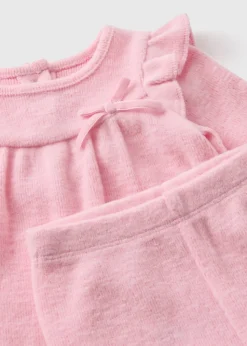 Pink Girls Peplum Top & Leggings Set (Newborn-23mths)