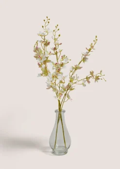 Pink Oriental Flowers In A Glass Vase