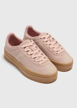 Pink Retro Platform Trainers
