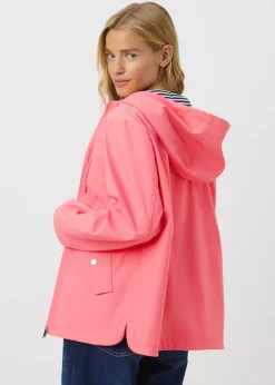 Pink Short Rubberised Parka Jacket
