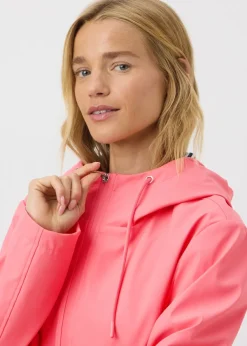 Pink Short Rubberised Parka Jacket