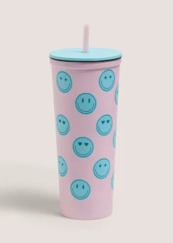 Pink Smiley Face Fashion Tumbler