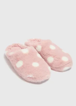 Pink Spot Mule Slippers