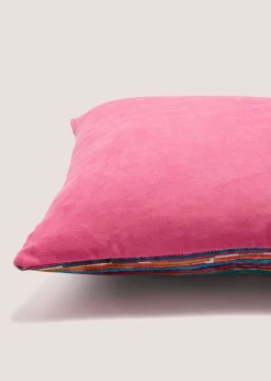 Pink Stripe Velvet Cushion