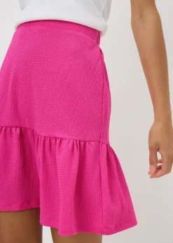 Pink Tiered Mini Skirt