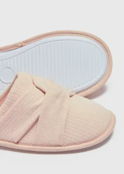 Pink Twist Jersey Mule Slippers