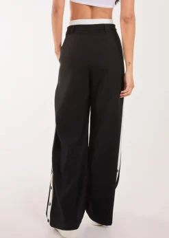 Pink Vanilla Black Boxer Style Popper Trousers