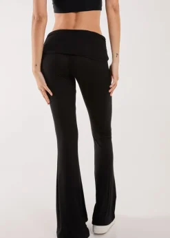 Pink Vanilla Black Fold Over Waist Lounge Flares