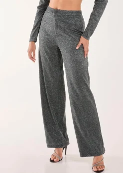 Pink Vanilla Black Glitter High Waisted Trousers