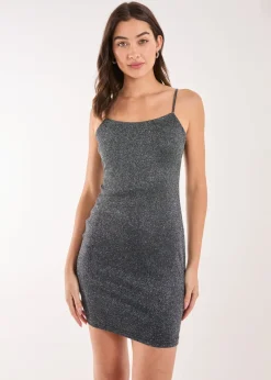 Pink Vanilla Black Glitter Cami Mini Dress