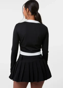 Pink Vanilla Black Slinky Two Tone Cardigan