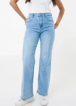 Pink Vanilla Denim Washed Relaxed Fit High Waist Jeans