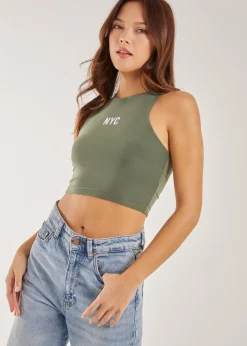 Pink Vanilla Khaki NYC Logo Racer Vest