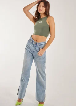 Pink Vanilla Khaki NYC Logo Racer Vest