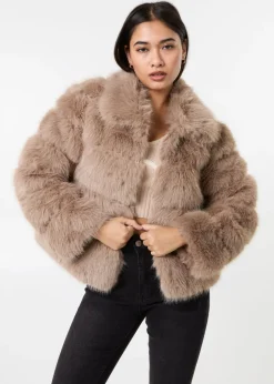Pink Vanilla Mocha Cropped Fur Pelted Jacket