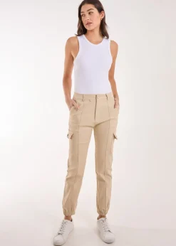 Pink Vanilla Stone Utility Stretch Cargo Trousers