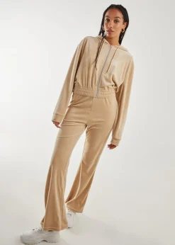 Pink Vanilla Stone Velour Flare Joggers