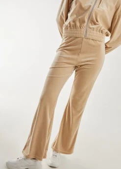 Pink Vanilla Stone Velour Flare Joggers