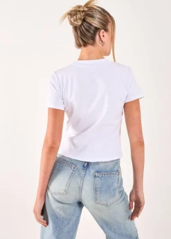 Pink Vanilla White Diamante Iconic Tee