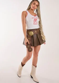 Pink Vanilla White Wild West Lace Detail Vest