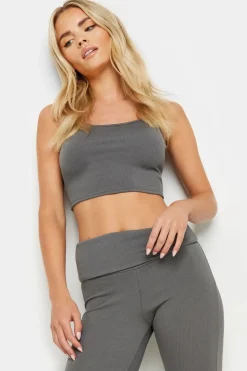 Pixiegirl Petite 2 Pack Grey Ribbed Bralette Top