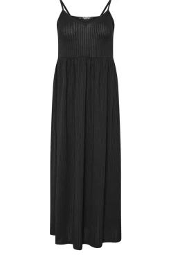 Pixiegirl Petite Black Ribbed Strappy Maxi Dress