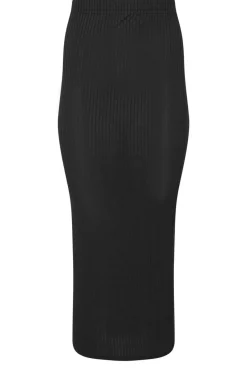 Pixiegirl Petite Black Ribbed Maxi Tube Skirt