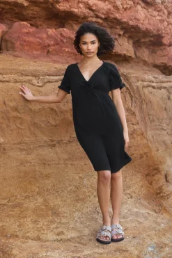 Pixiegirl Petite Black Tie Front Mini Dress