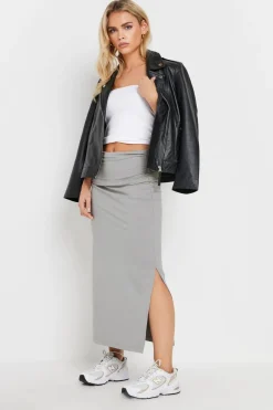 Pixiegirl Petite Grey Fold Over Maxi Skirt