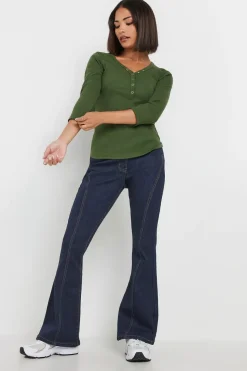 Pixiegirl Petite Indigo Blue Seam Front Flared Jeans