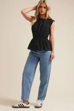 Pixiegirl Petite Light Blue Non-Stretch Barrel Leg Jeans