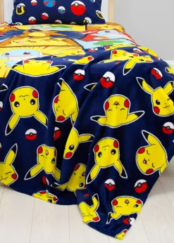 Pokemon Blue Retro Fleece Throw