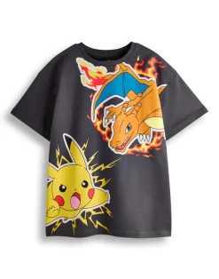 Pokemon Kids Black T-Shirt & Shorts Set (4-14 Years)