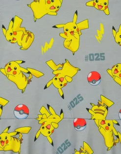 Pokemon Pikachu Grey Kids Short Sleeved Skater Dress (5-14 Years)