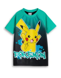 Pokemon Pikachu Kids Green Swim Top (4-12 Years)