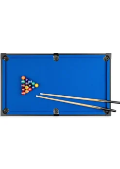 Power Play Black/Blue Stand Up Pool Games Table (3ft)
