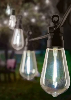 Premier Decorations 10 Cool White LED Connectable Teardrop Bulb Festoon String Lights