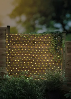 Premier Decorations 168 LED Warm White Battery Operated Net Lights