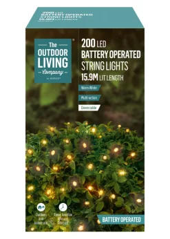 Premier Decorations 200 LED Warm White Battery Operated String Lights
