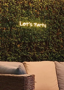 Premier Decorations LED Neon Lets Party Wall Sign