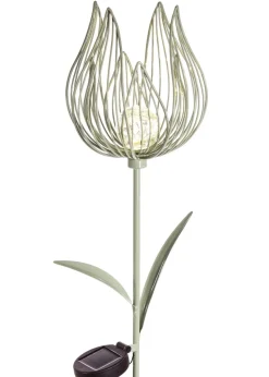 Premier Decorations Sage Green Solar Metal Tulip Garden Stake Light